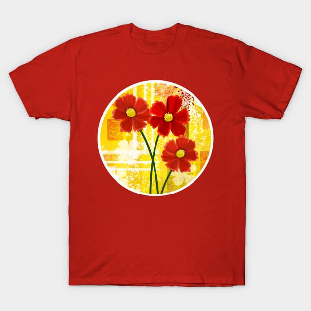 Red Flowers T-Shirt by Scratch